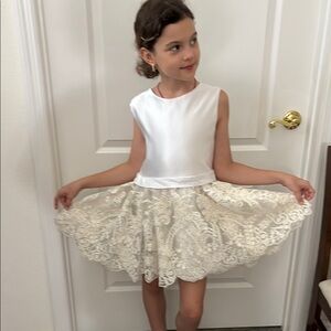 Elegant White Lace Kids Skirt